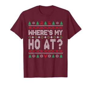 Where's My Ho at Christmas Sweaters for Couples Women Adult T-Shirt
