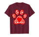 Paw Print Heart Pattern Valentines Day Cute Dog Puppy Love T-Shirt