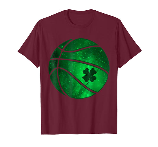 Basketball Shamrock Lucky Clover St Patrick's Day Irish Boys T-Shirt