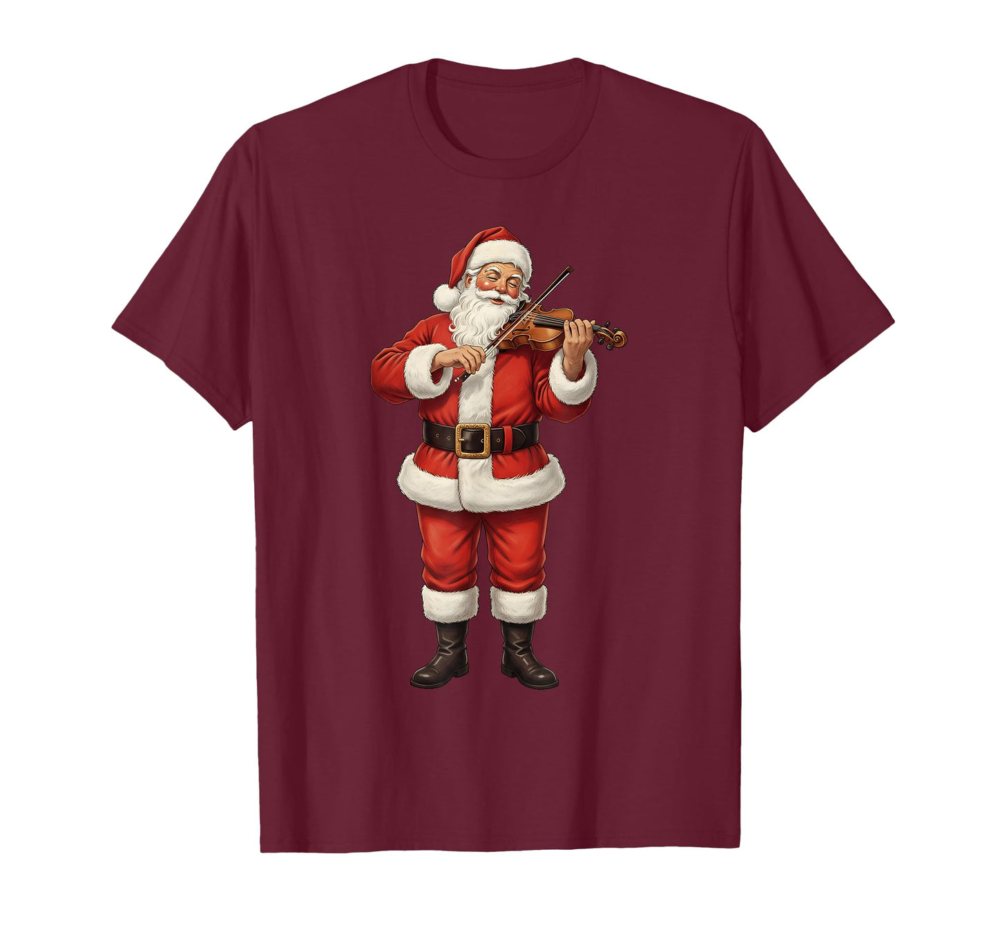 Christmas Santa Playing Violin Player Violinist Xmas Holiday T-Shirt