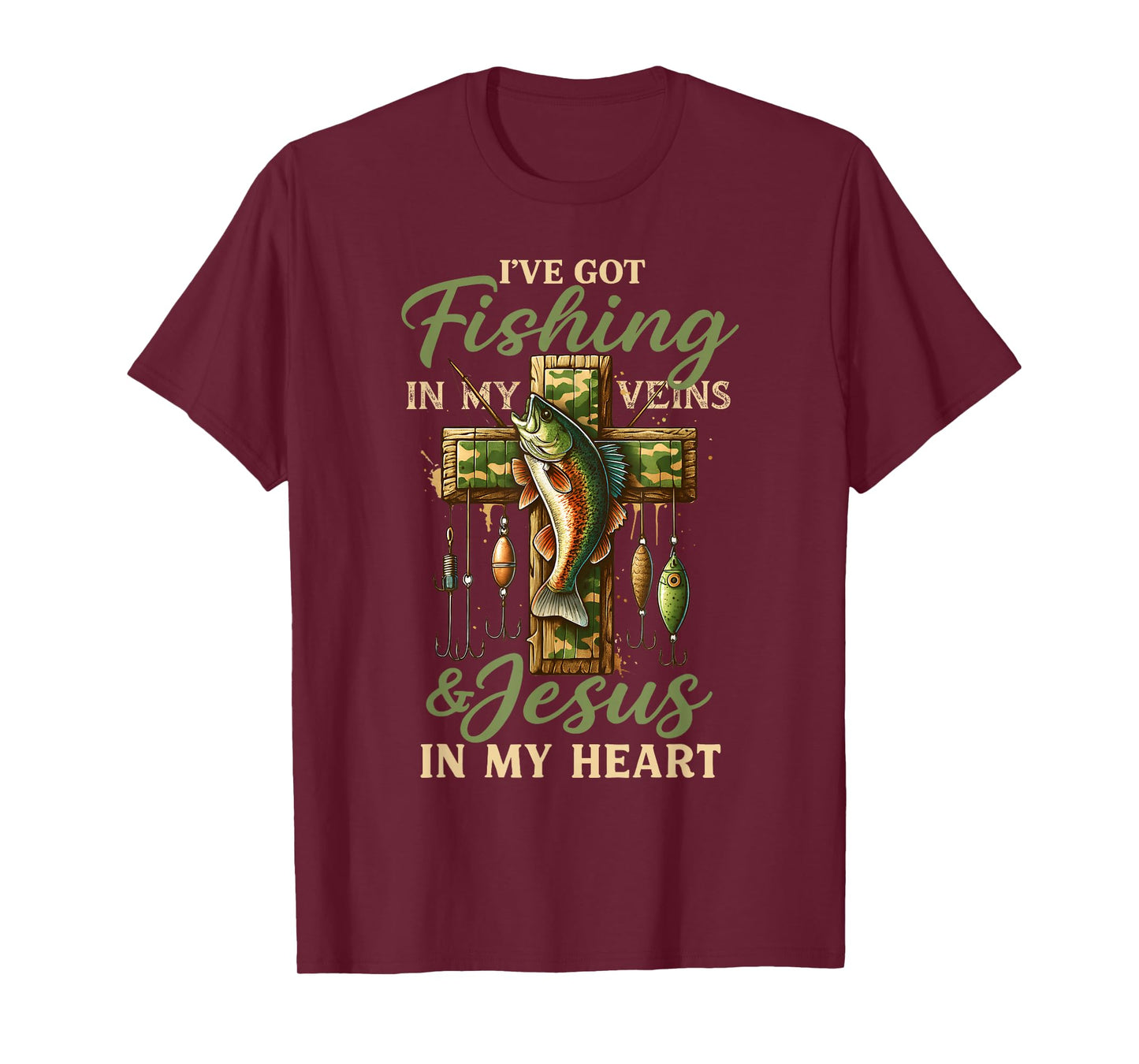 I've Got Fishing in My Veins & Jesus in My Heart T-Shirt
