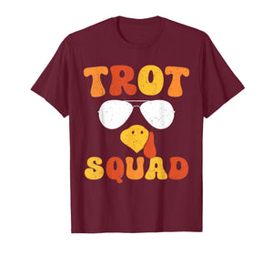 Running Turkey Sunglasses Trot Squad Thanksgiving T-Shirt