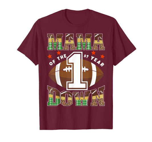 Mama of The 1st Birthday Boy Football Game Day Party T-Shirt