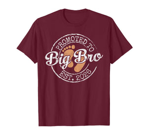 Promoted to Big Bro Est 2026 Stamp First Time Brother to Be T-Shirt