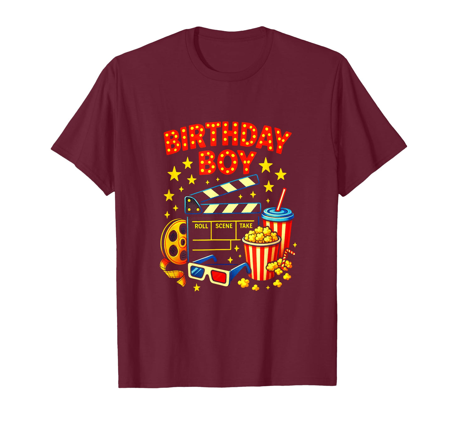 Birthday BOY - Movie Night Party Cinema Popcorn T-Shirt