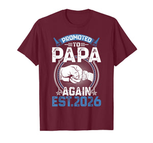 Retro Promoted to Papa 2026 Again Soon to Be Papa Father T-Shirt