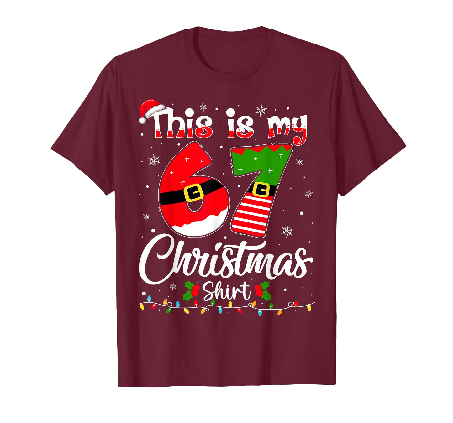 This is My 67 Christmas Pajama Funny Xmas 6 7 Meme Six Seven T-Shirt