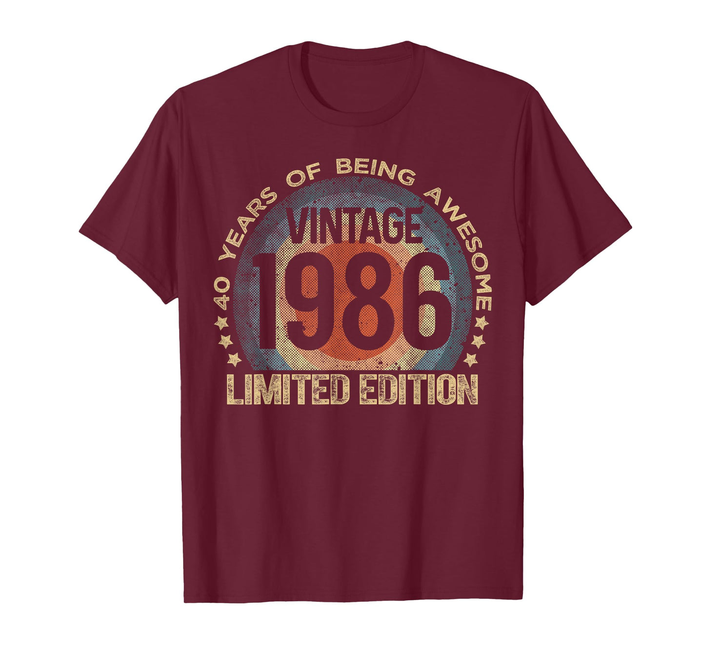 40 Year Old Gifts Vintage 1986 Limited Edition 40th Birthday T-Shirt