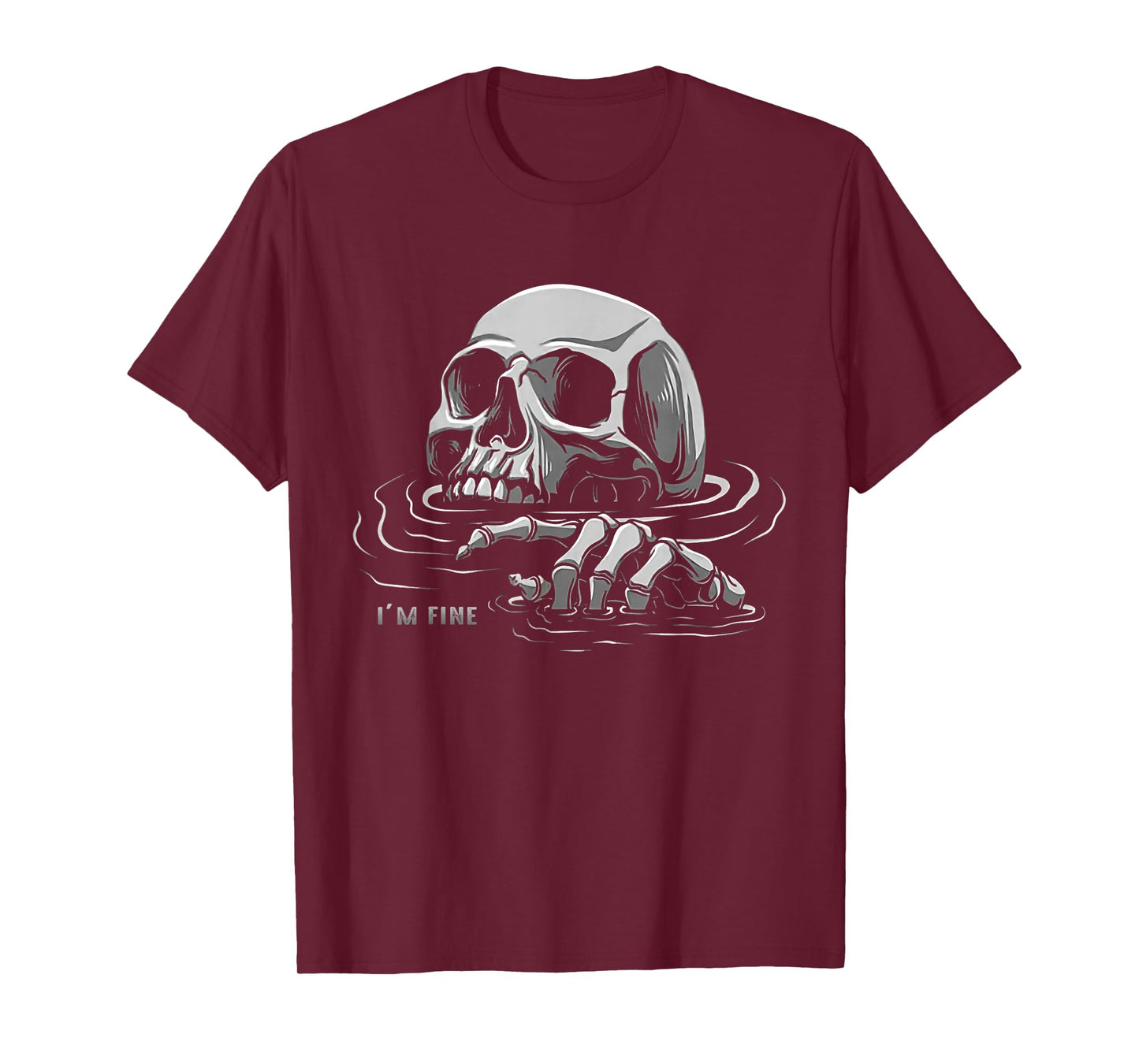 Dark Humor Skull Shirt – “I’m Fine” T-Shirt