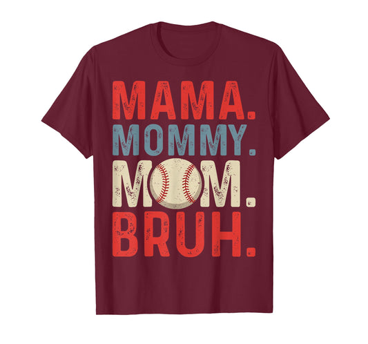 Vintage Mama Mommy Mom Bruh Baseball Mama Mothers Day T-Shirt