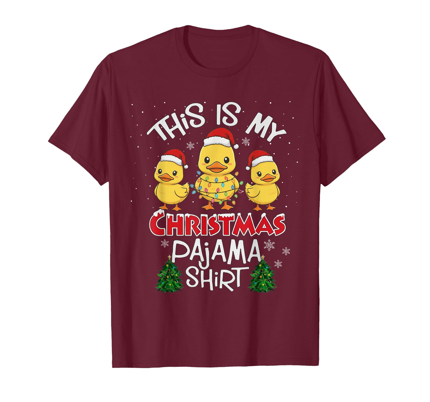 This is My Christmas Pajama Shirt Duck Animal Funny Xmas T-Shirt