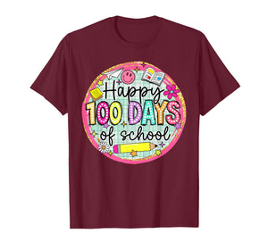Happy 100 Days of School Pencil Kids Teachers Students T-Shirt