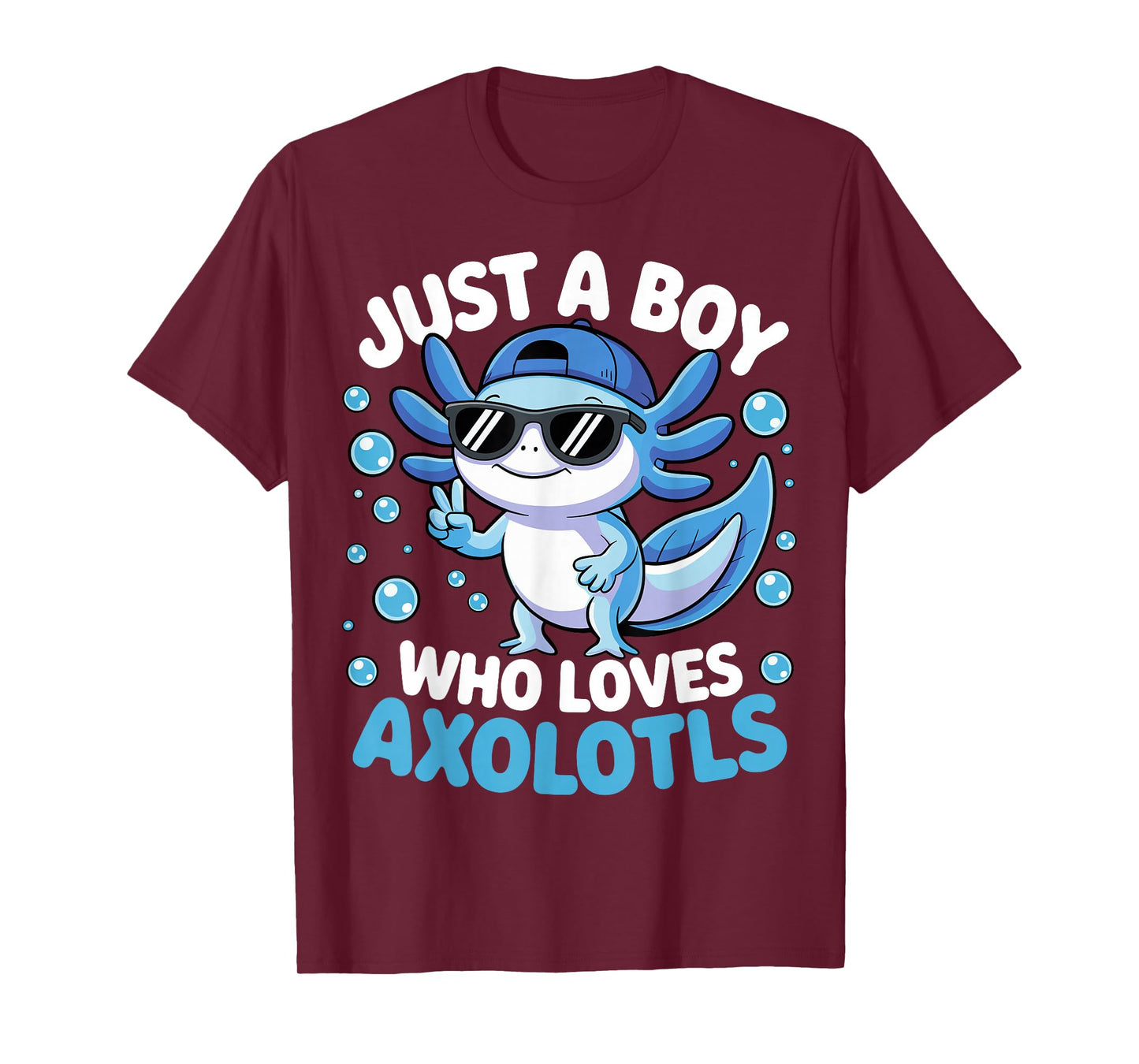 Just A Boy Who Loves Axolotls Cute Axolotl Kids Boys T-Shirt