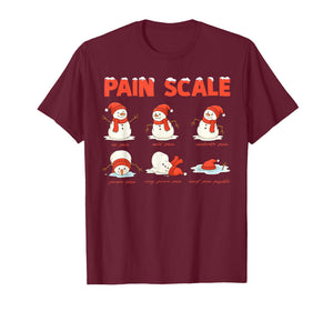 Pain Scale Snowman Funny Nurse Christmas ICU Nurse T-Shirt