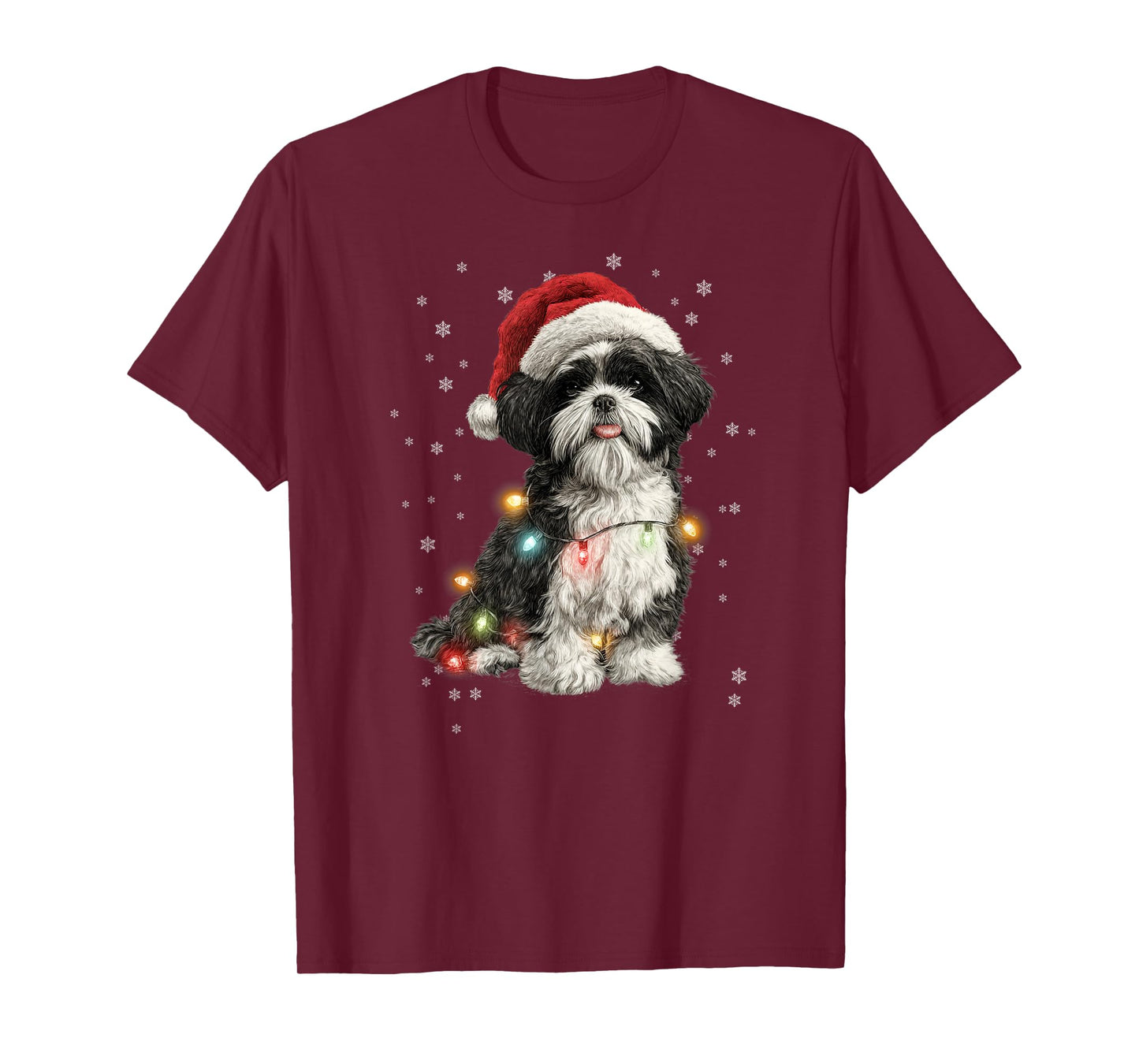 Christmas Dog Shih Tzu Santa Xmas Women Men Kids T-Shirt