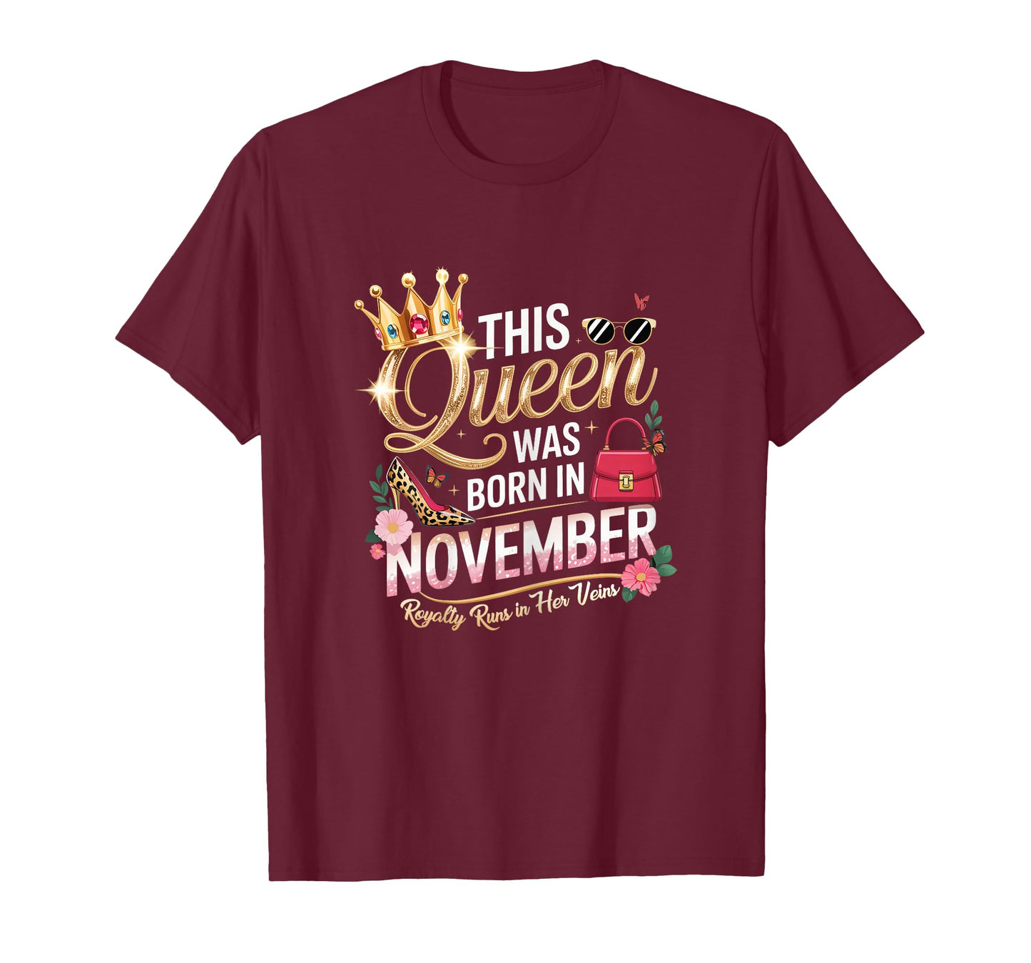 This Queen was Born in November Birthday Royal Women T-Shirt