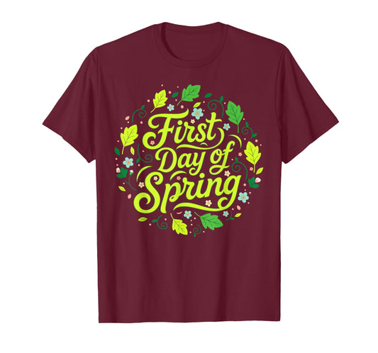 Floral First Day of Spring Earth Day Hello Spring Flowers T-Shirt