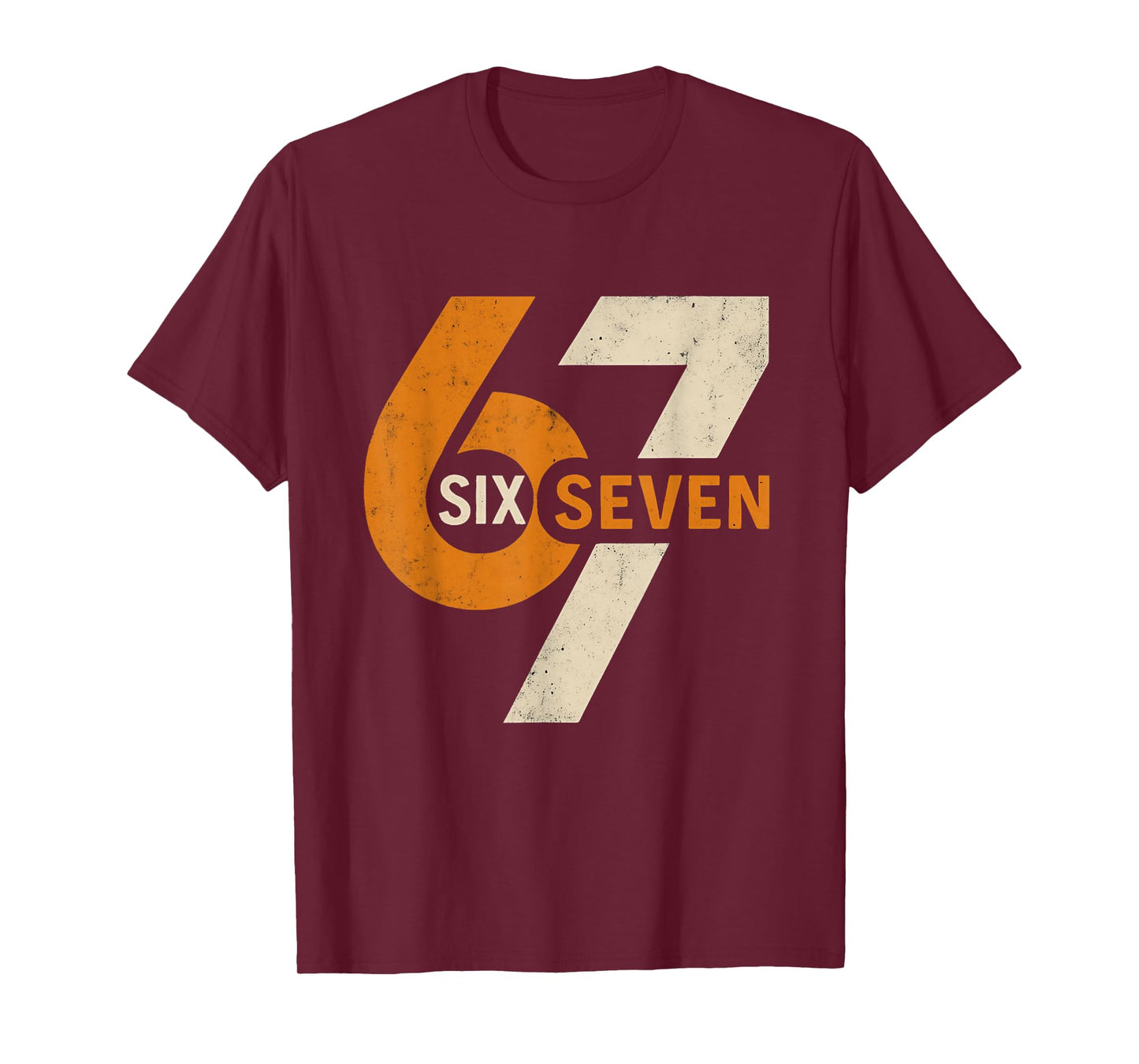 Vintage 67 Six Seven 6 7 Number Retro 67 Meme T-Shirt