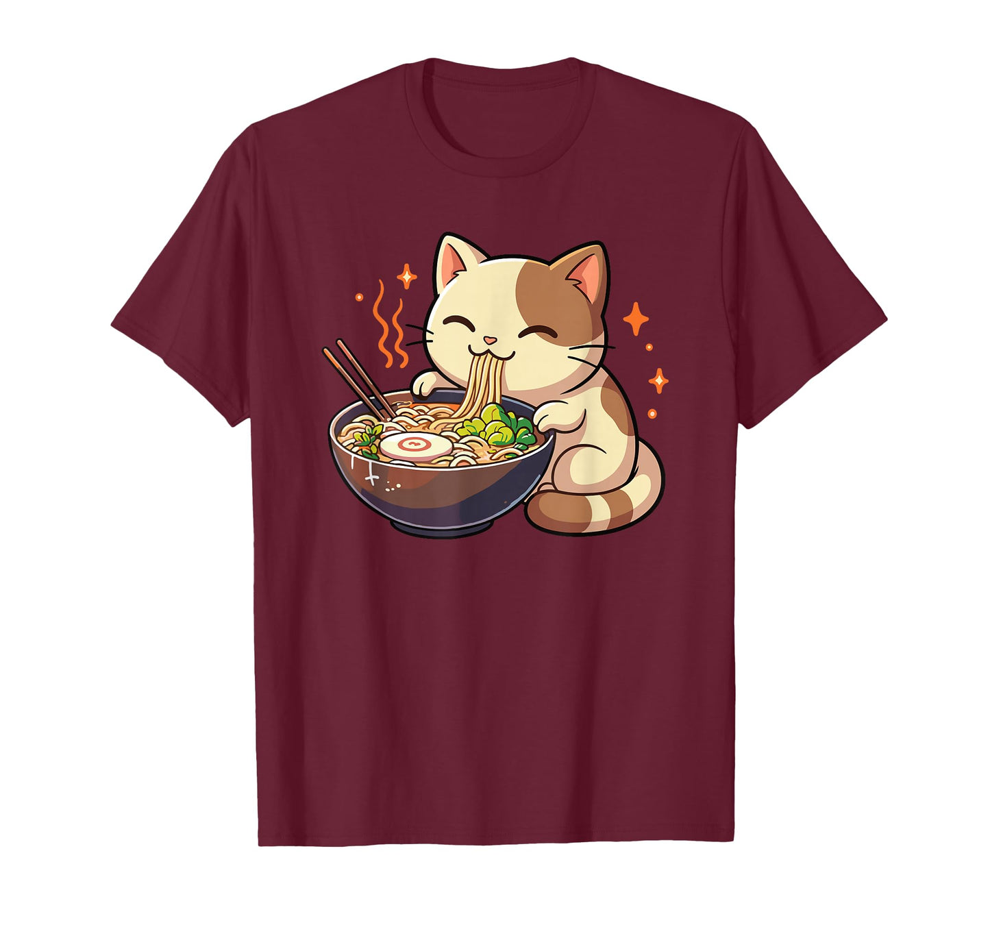 Cat with Noodles Ramen Kawaii Cat T-Shirt