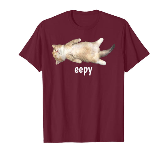 Eepy Cat Meme Funny Sleepy Cat Viral Gen Z Sarcastic Humor T-Shirt