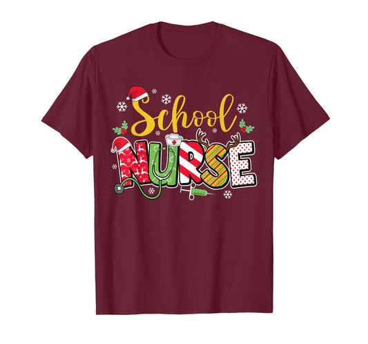 School Nurse Christmas Cute Xmas Nursing Holiday T-Shirt