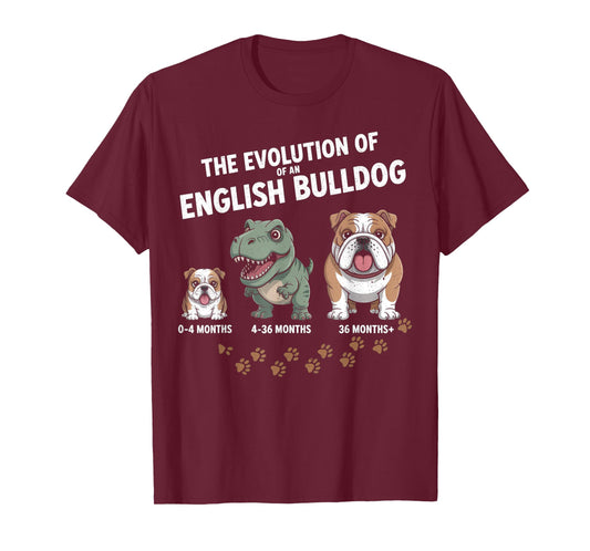 The Evolution of an English Bulldog Funny T-Shirt