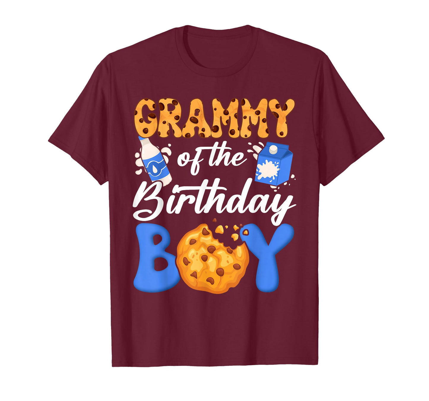 Grammy of The Birthday Boy Milk and Cookies 1St Birthday T-Shirt
