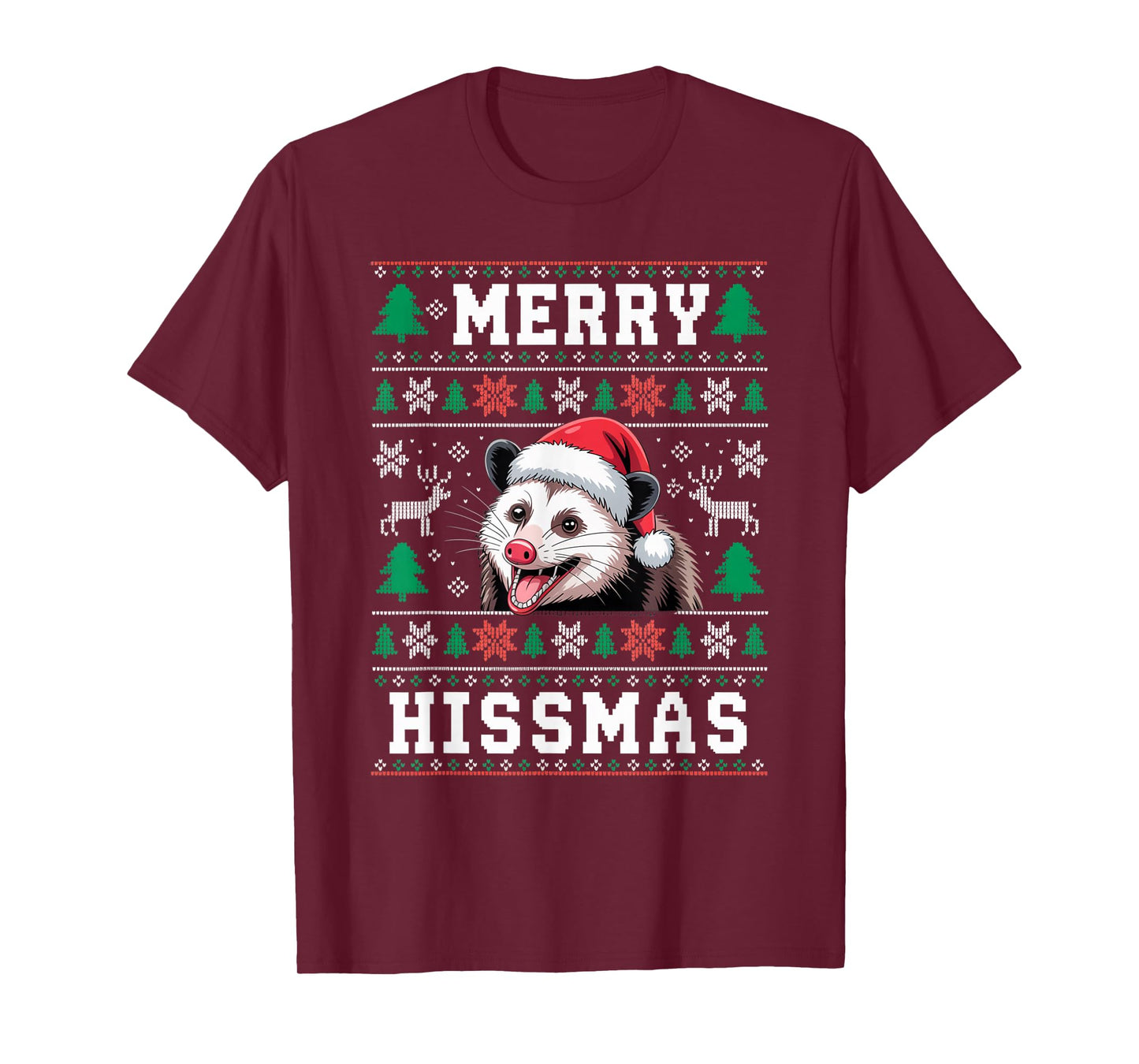 Merry Hissmas Possum Lovers Opossum Christmas Funny Xmas T-Shirt