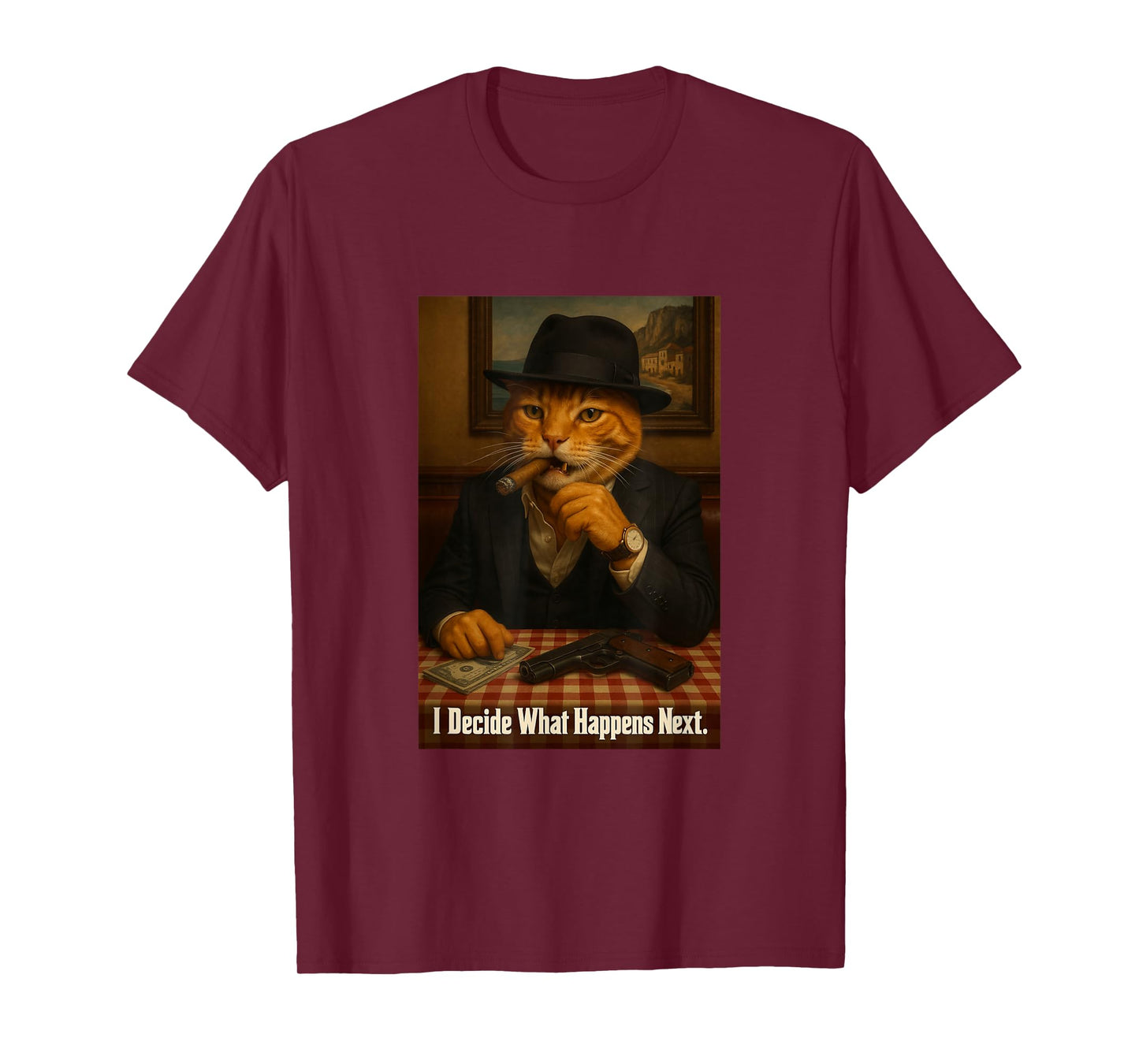 Mafia Cat Boss Funny Retro Art T-Shirt