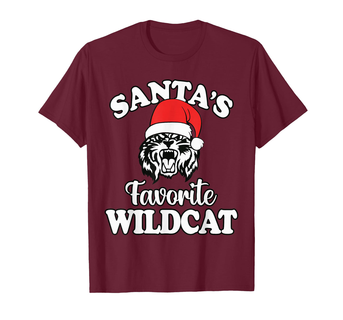 Santa's Favorite Wildcat Back to School Christmas T-Shirt