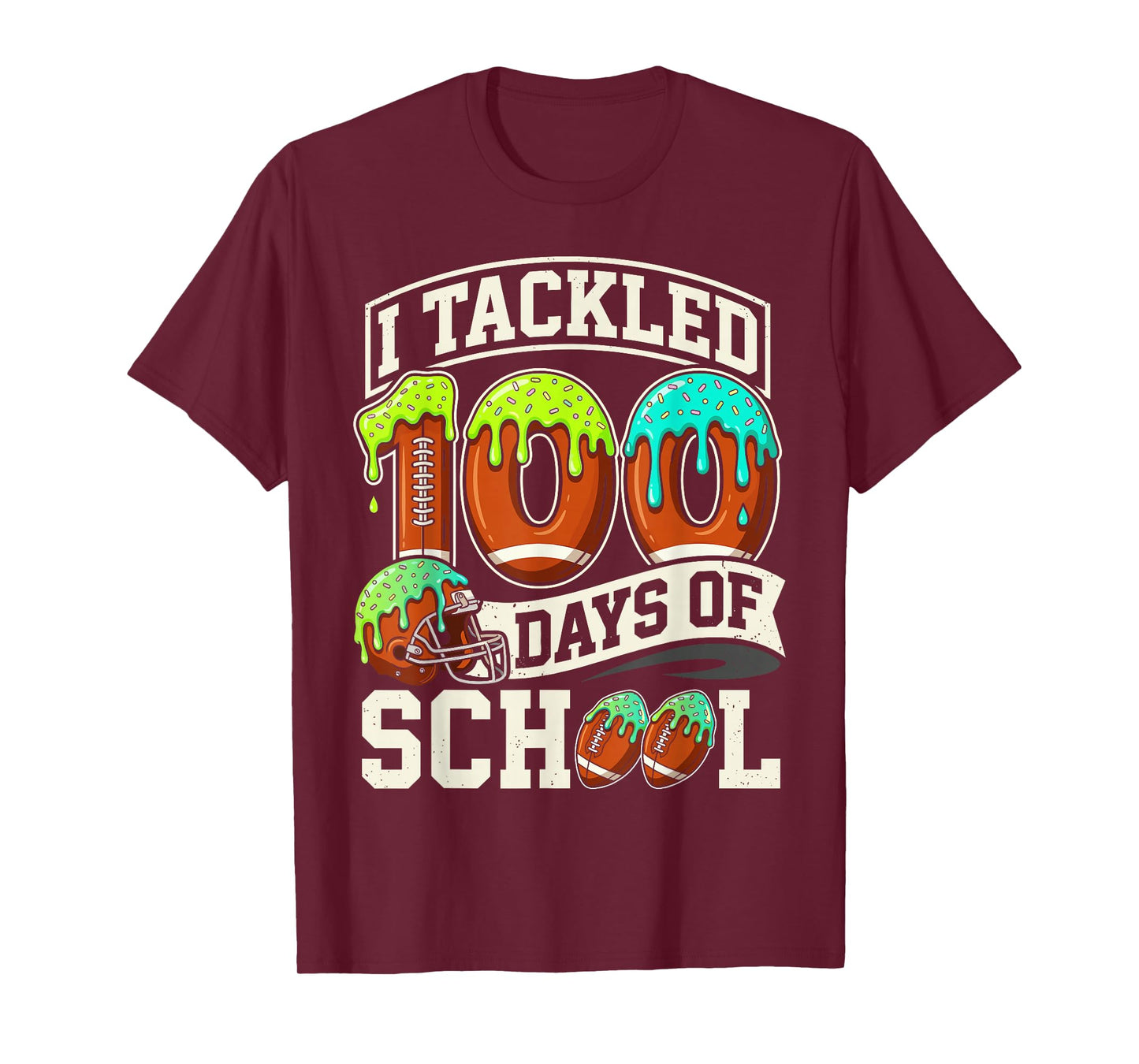 I Tackled 100 Day of School Teacher Student Football T-Shirt