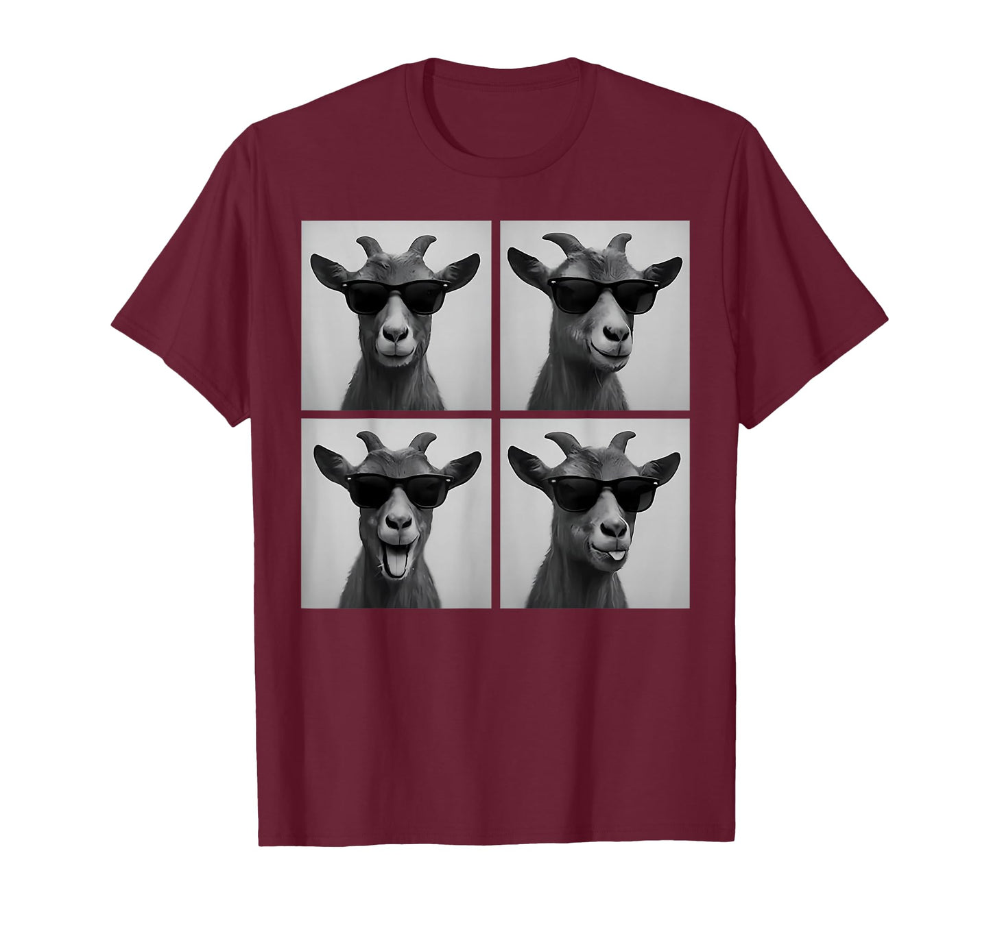 Funny Goat Face Photobooth Cool Goat Selfie with Sunglasses T-Shirt