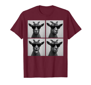 Funny Goat Face Photobooth Cool Goat Selfie with Sunglasses T-Shirt