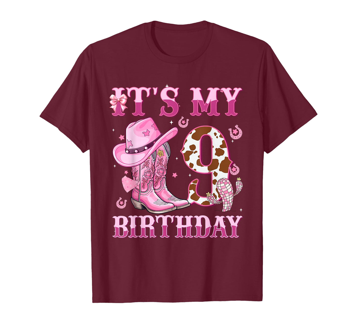 It's My 9th Birthday Girl Western Rodeo Cowgirl 9 Year Old T-Shirt