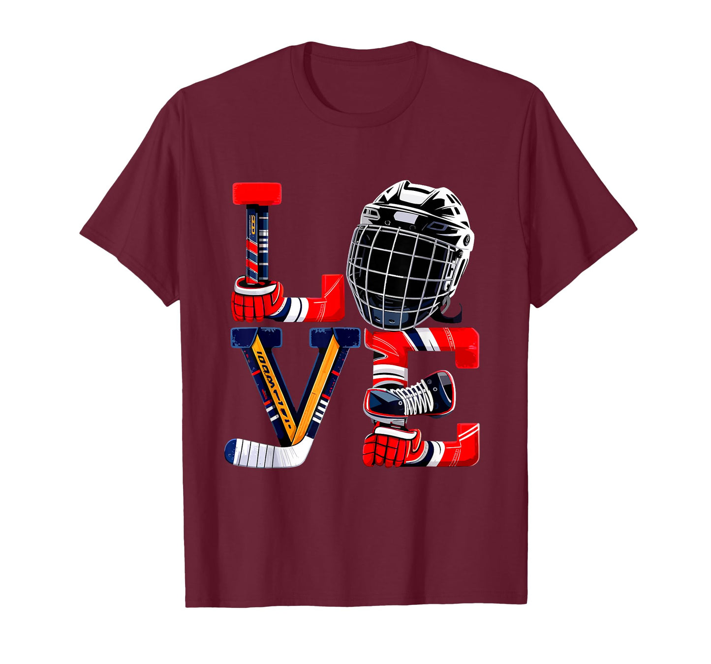 Valentines Day Love Ice Hockey Items Men Boys Kids Teens T-Shirt