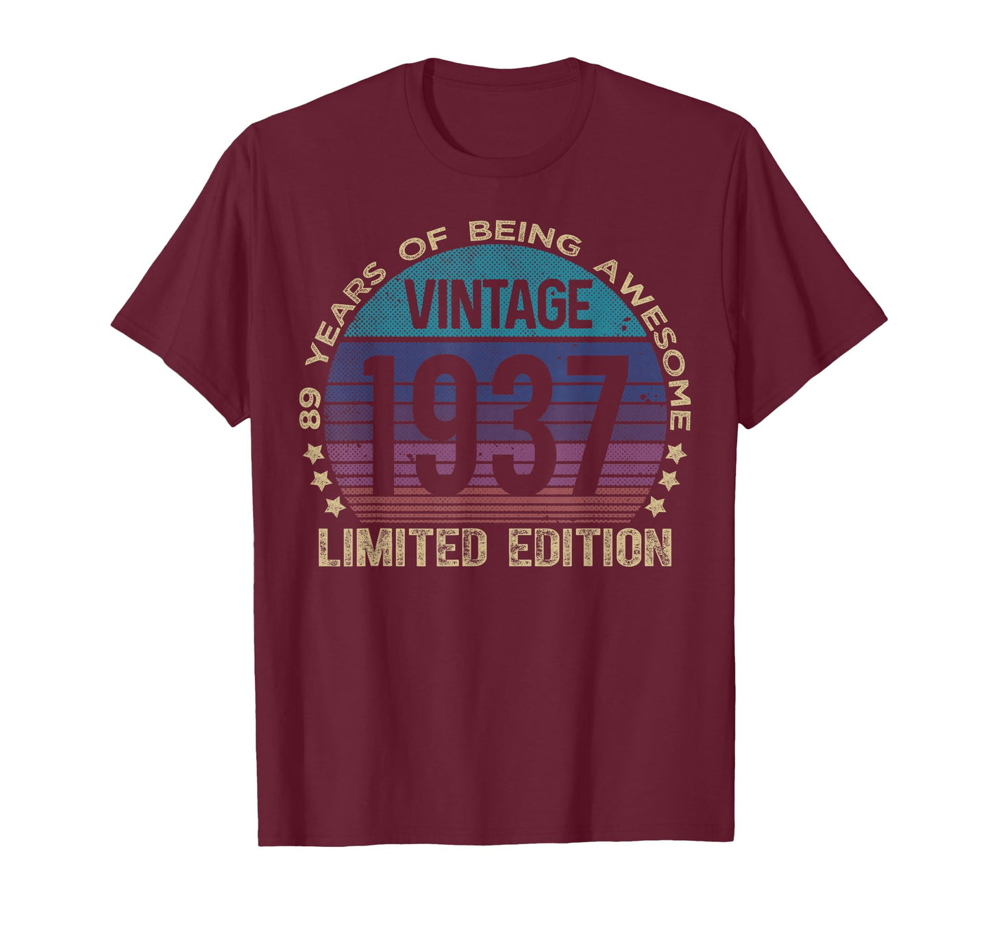 89 Year Old Gifts Vintage 1937 Limited Edition 89th Birthday T-Shirt