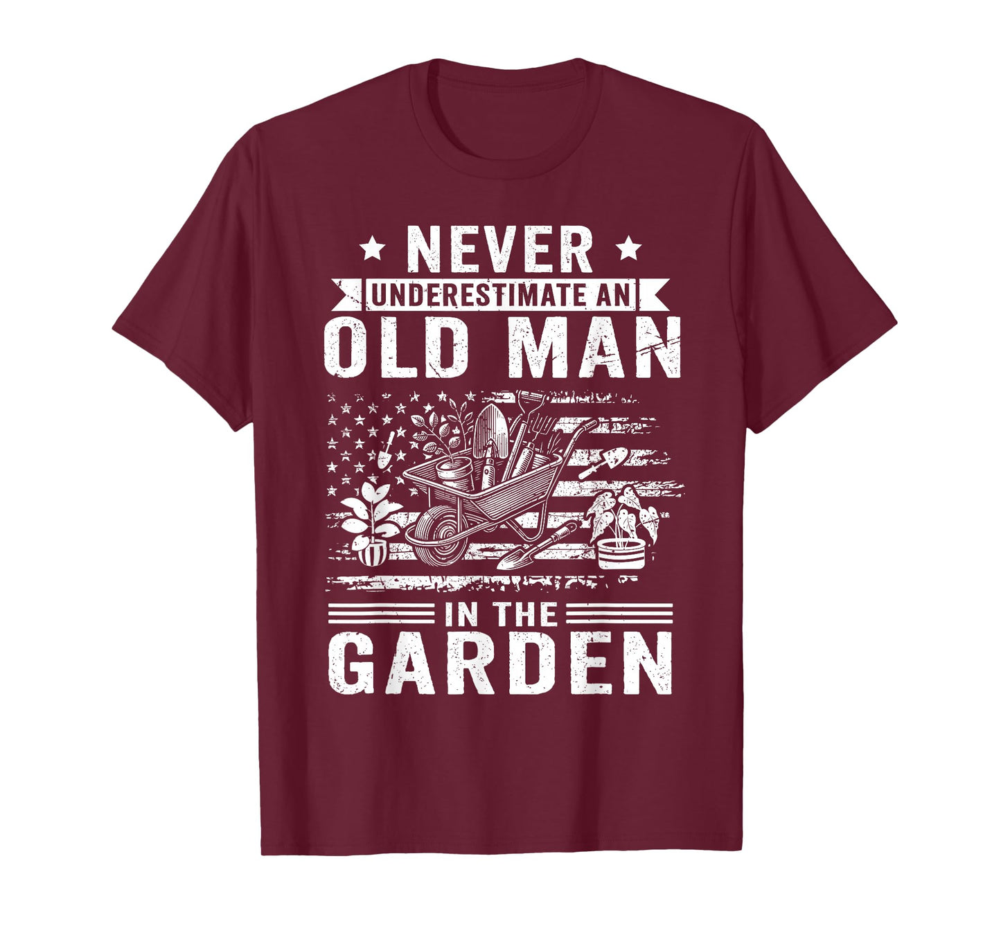 Never Underestimate an Old Man in The Garden Funny Gardening T-Shirt