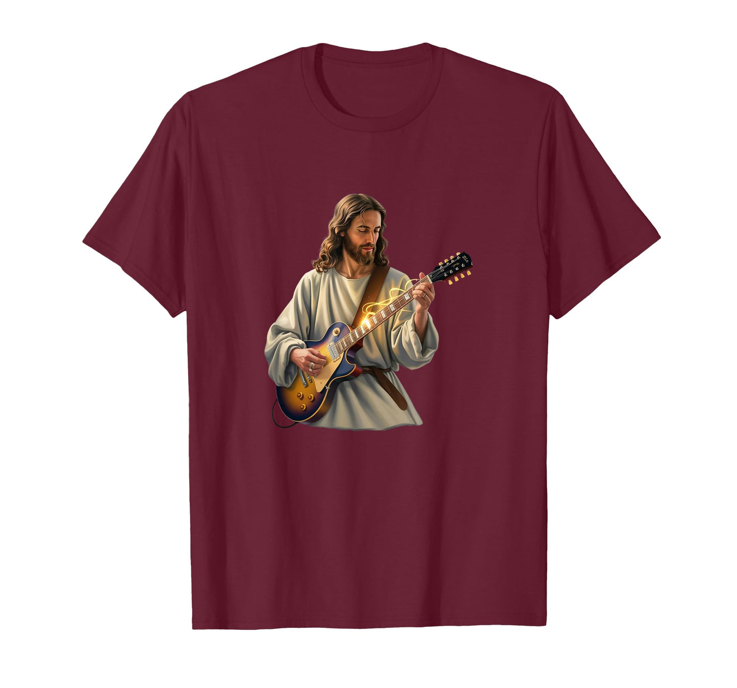 Jesus Rocks with Guitar - Funny Christian Rocks Church T-Shirt
