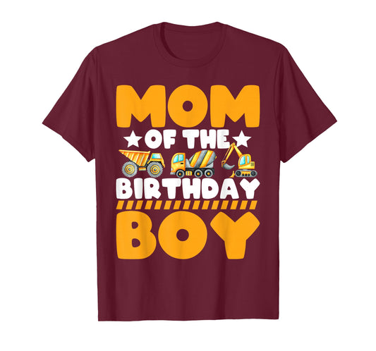 Mom Dad Birthday Crew Construction Excavator Kids Family T-Shirt