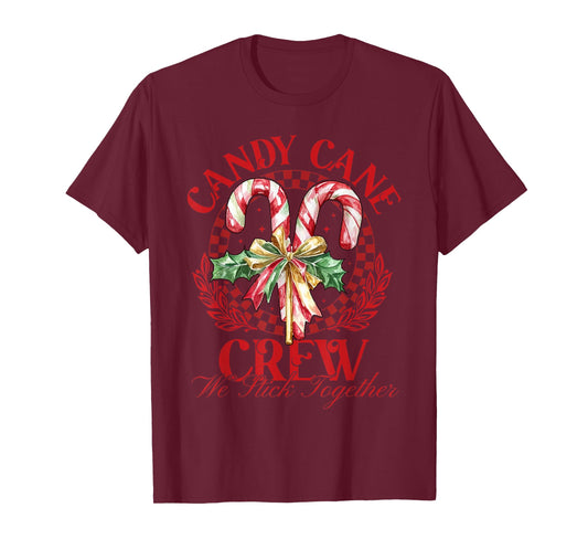 Candy Cane Crew We Stick Together Christmas Costume Xmas T-Shirt