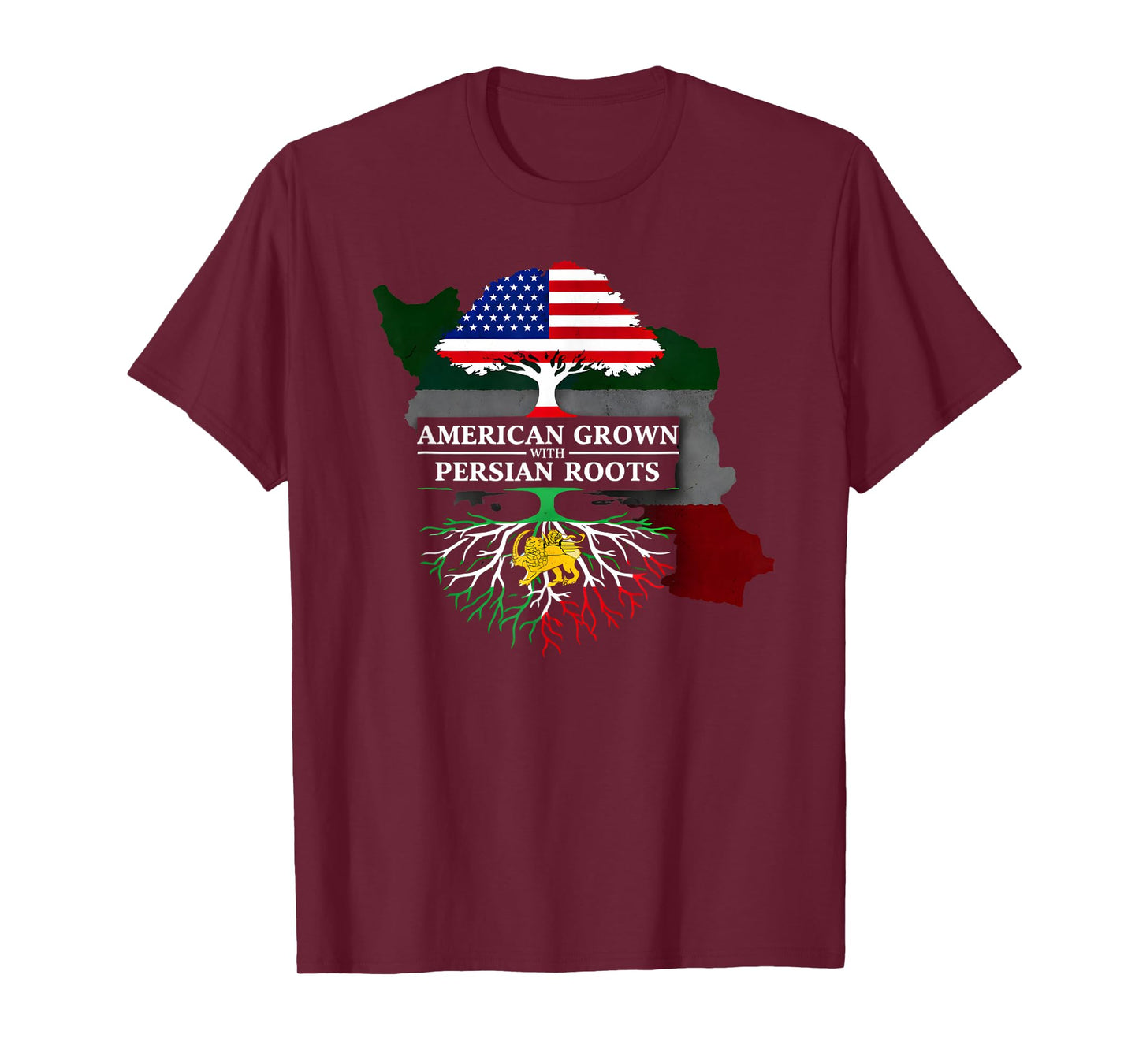 American Grown with Persian Roots Heritage Pride Design T-Shirt