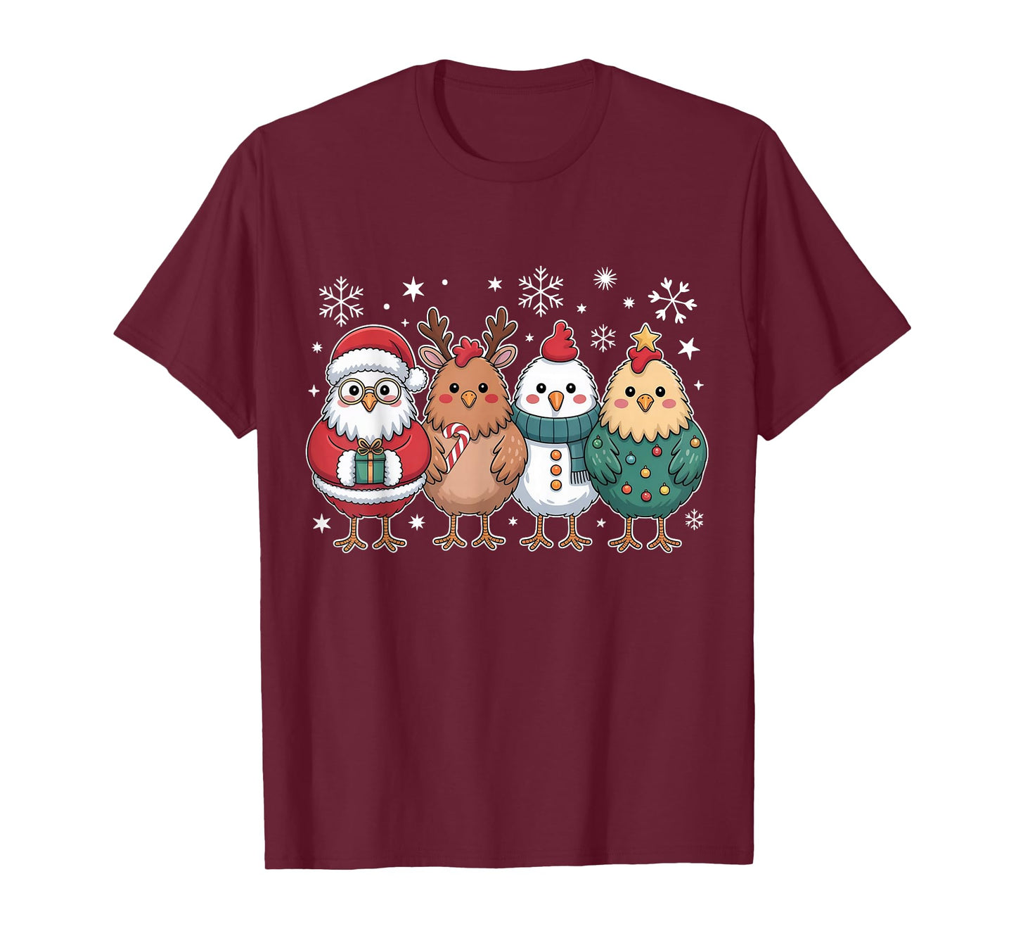 Funny Chicken Christmas Tree Santa Xmas Hen Chicken Lover T-Shirt