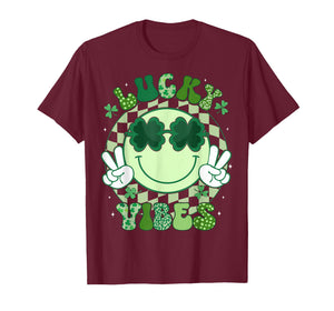 Groovy St Patricks Day Shirts for Women Men Kids Lucky Vibes T-Shirt
