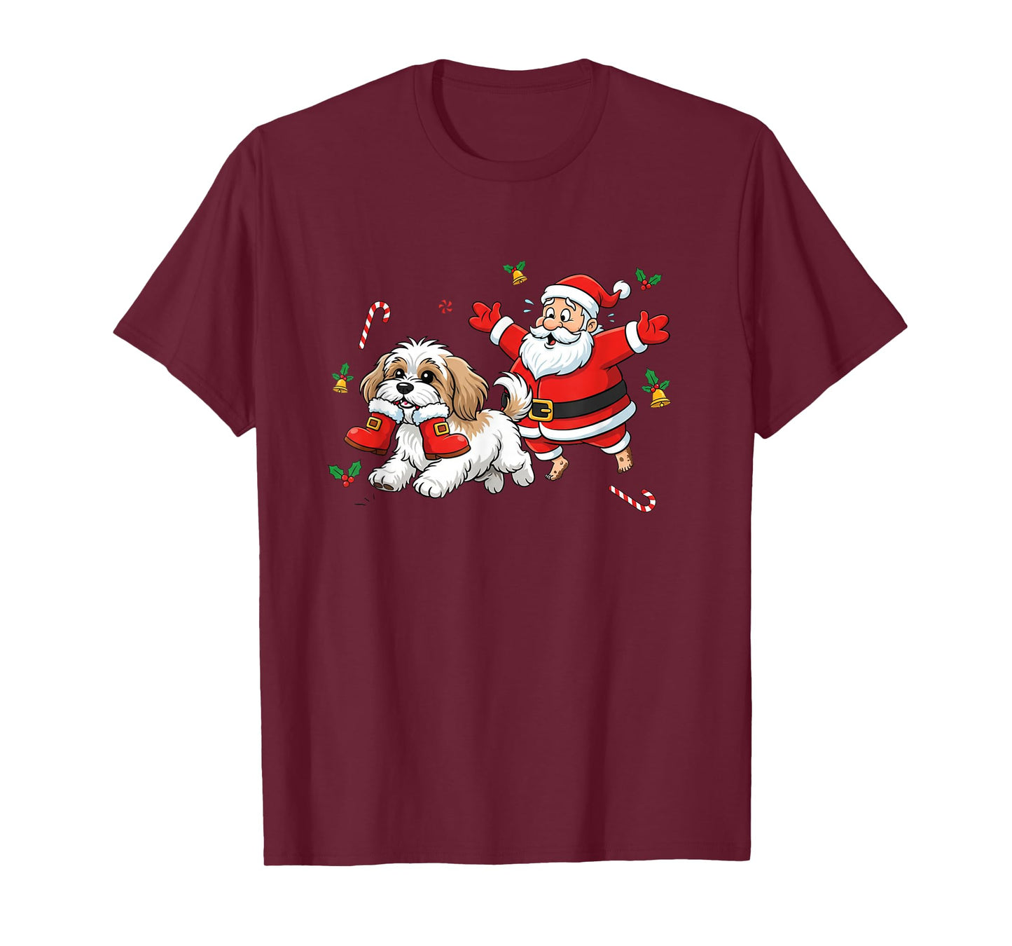 Funny Havanese Santa Claus Boots Christmas Womens Mens Kids T-Shirt