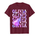 Olivia First Name I Love Olivia Girl Groovy 80's T-Shirt