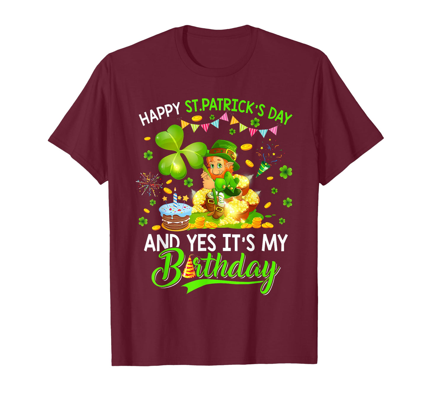 Happy St Patricks Day Birthday Shamrock Dab Bday Party Kids T-Shirt