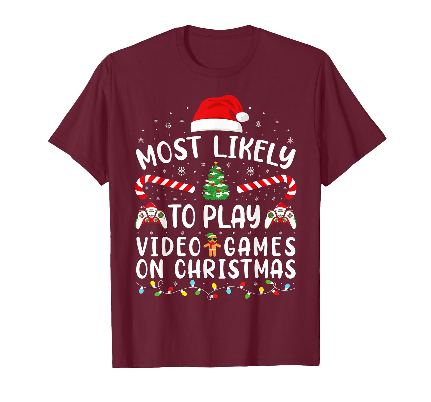 Most Likely to Play Video Games Xmas Family Matching Tree T-Shirt