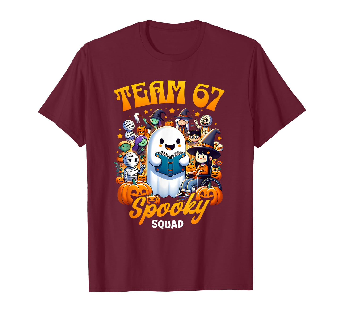 Team 67 Spooky Squad Funny Six Seven Meme 6 7 Halloween T-Shirt