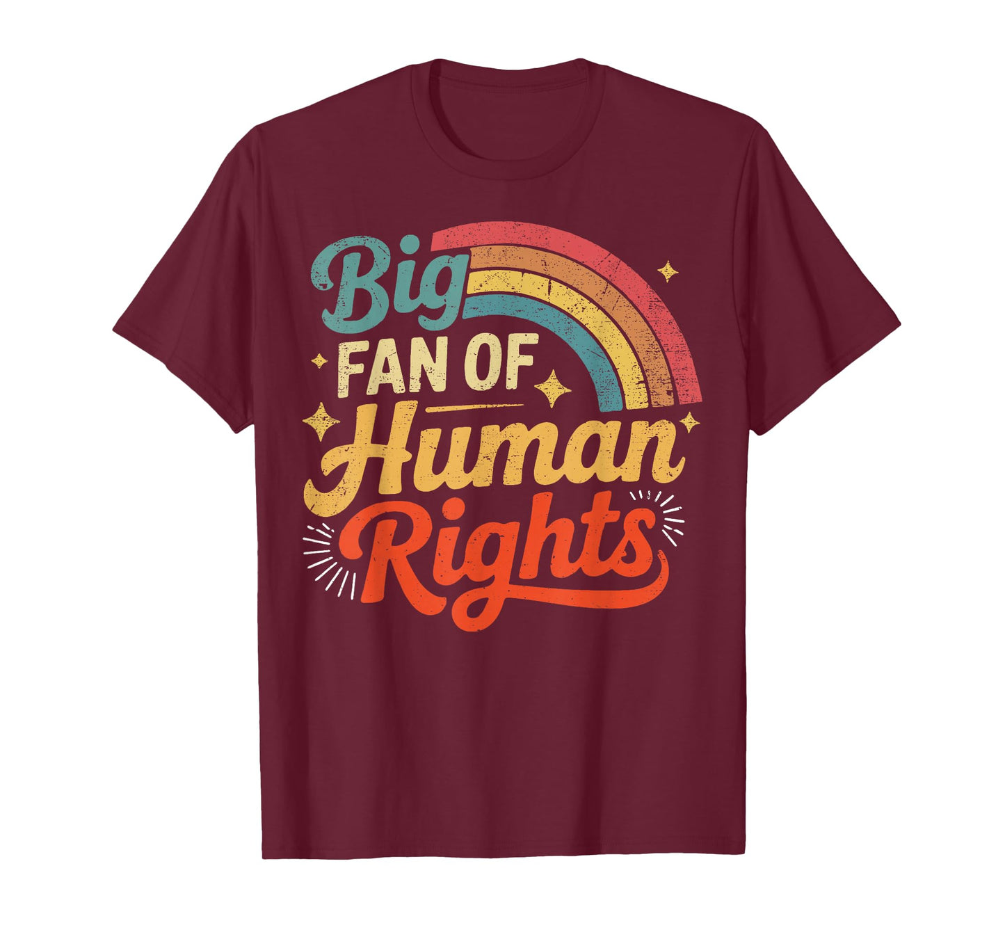 Retro Human Rights Rainbow Graphic Promoting Basic Decency T-Shirt