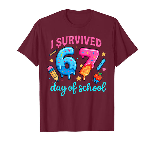 I Survived 67 Days of School Six Seven Meme Teacher Student T-Shirt